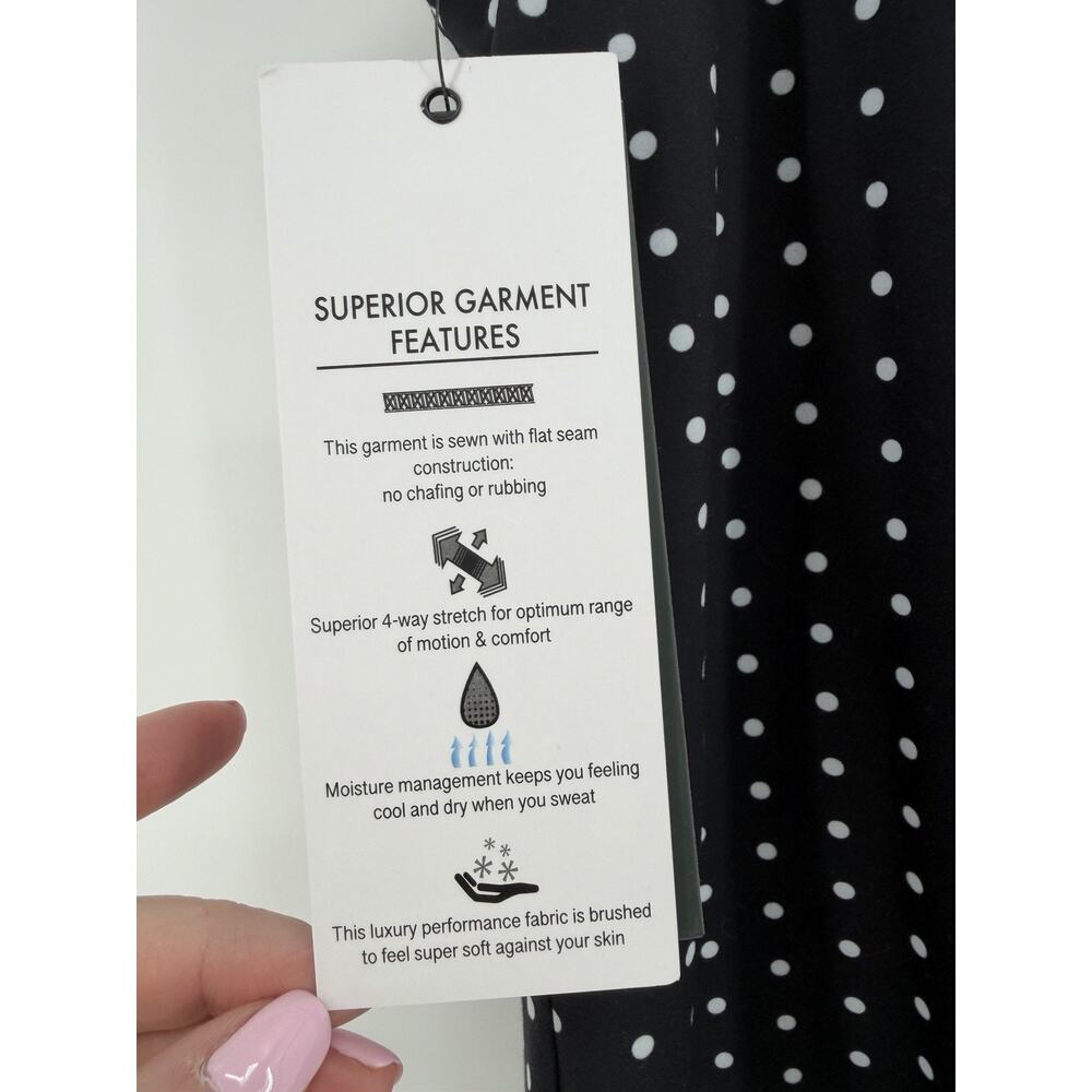 NEW Glyder Sculpt Dress Black/White Polka Dot Lined Activewear Tennis Medium - Picture 3 of 9